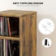image 6 of HOMCOM 204 CD Storage Tower Tall Bookcase Bookshelf with Cubes Rustic Brown