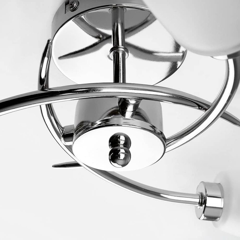 image 1 of ValueLights Kavio Polished Silver Semi-Flush Light & Bulb | Chrome
