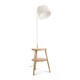 image 4 of ValueLights Crowther Light Wood Side Table Shelved Tripod Floor Lamp with Fabric Shade | Brown