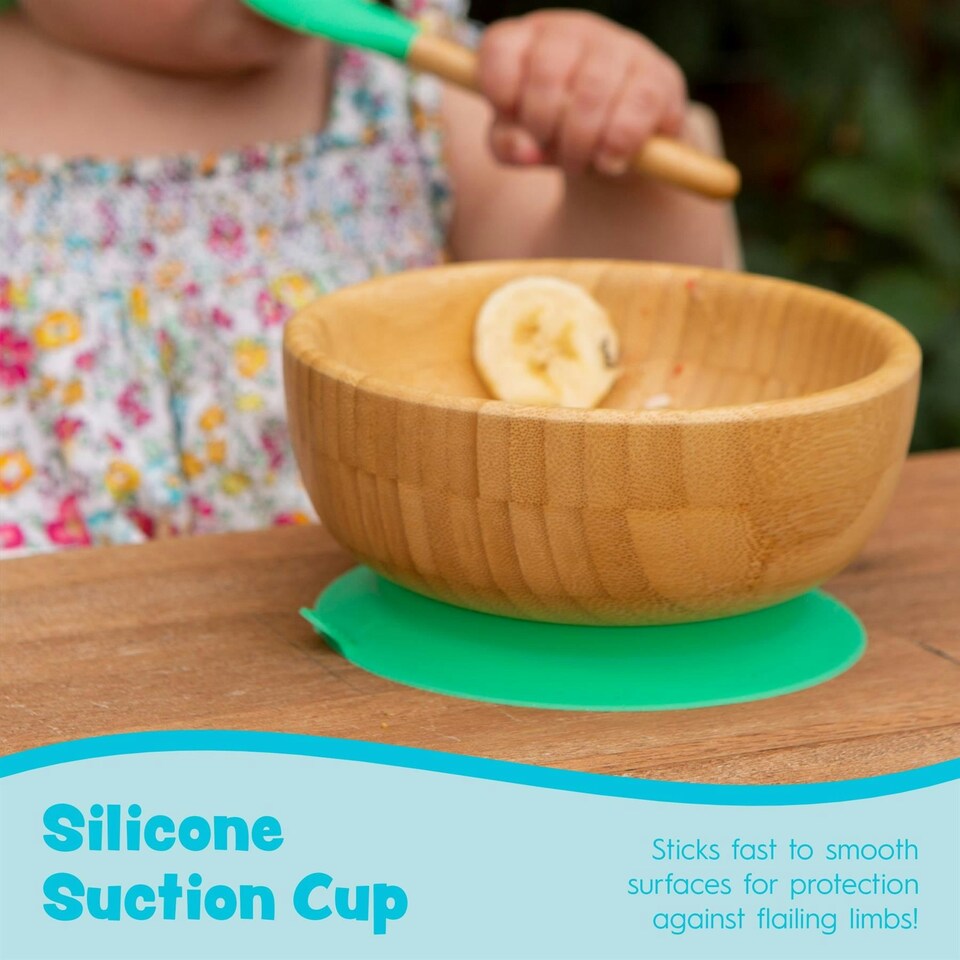 image 1 of Tiny Dining Bamboo Suction Bowl - Beige Cream