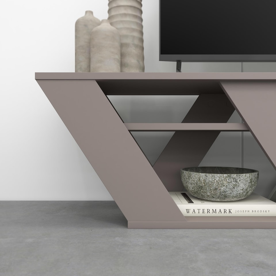 image 1 of Decortie Ralla TV Stand 158x30x40cm Mocha Grey