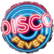 Disco Fever Two-Sided Round Foil Helium Balloon 45cm / 18 in