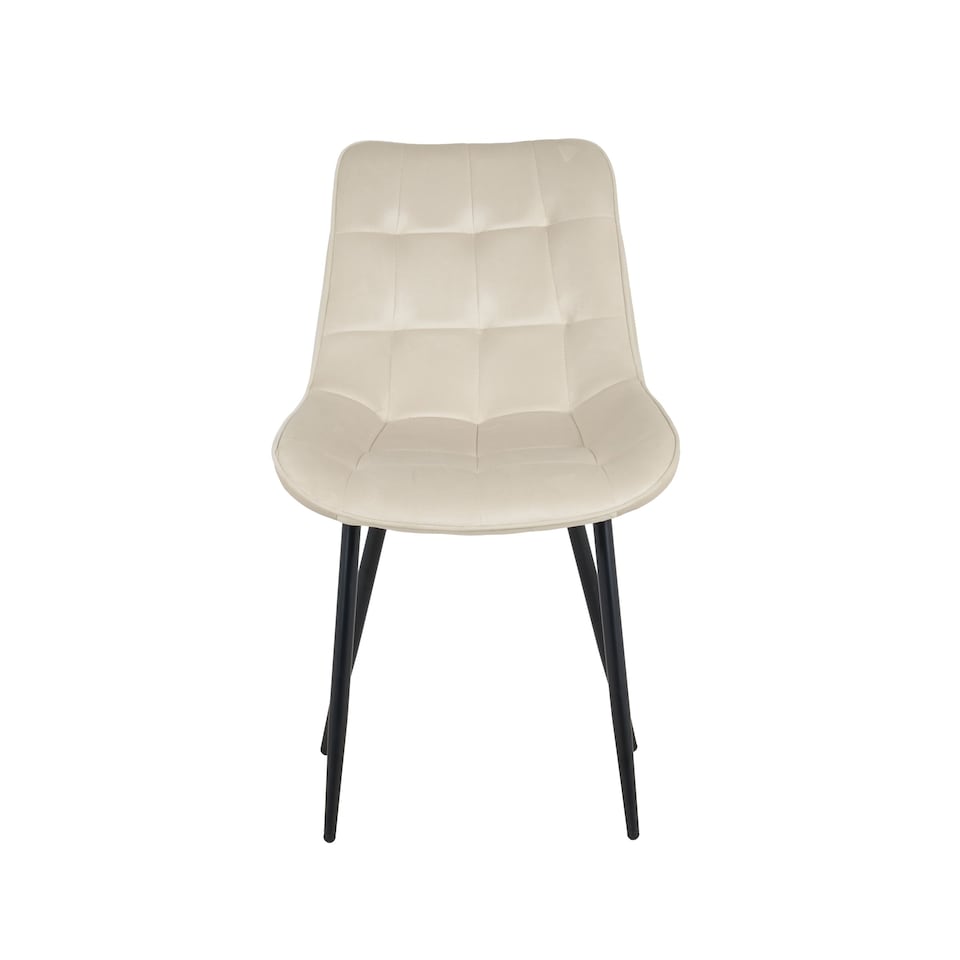 image 1 of New York Dining Table with 4 Erica Velvet Chairs - Cream | Cream