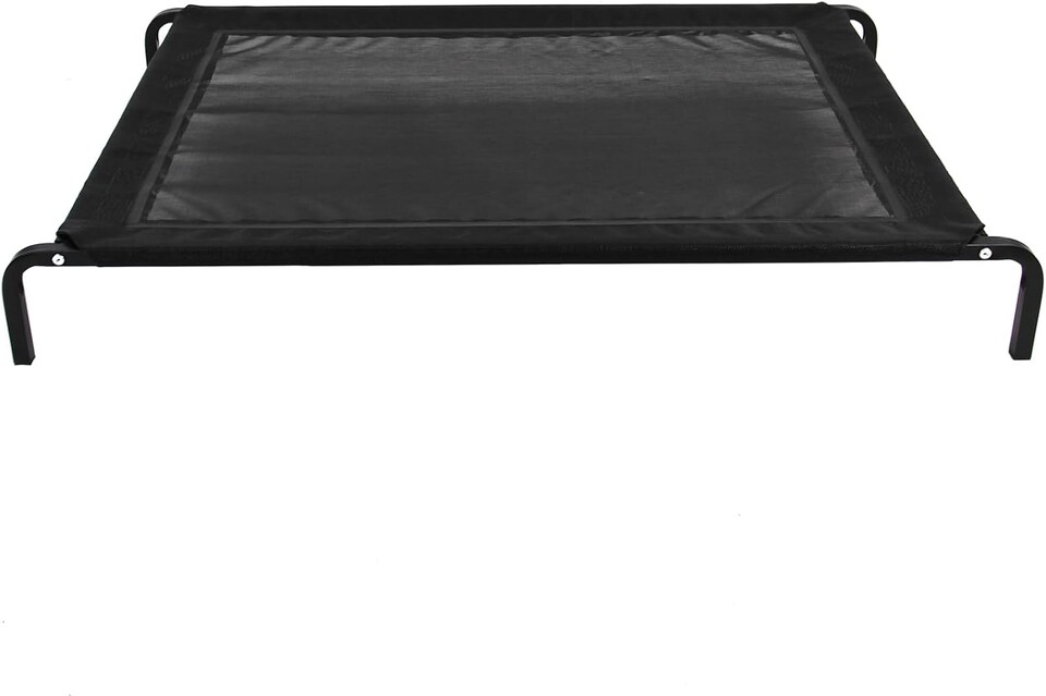 image 1 of Actiaspet - Medium Black Waterproof Elevated Mesh Dog Bed | Raised Pet Cot with Steel Frame (106 x 62 x 15cm)