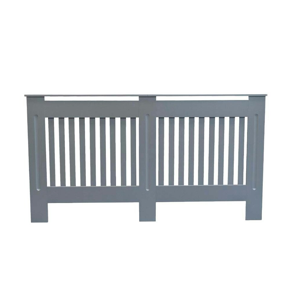 image 1 of Stylish MDF Grey Vertical Design Radiator Cover - Large