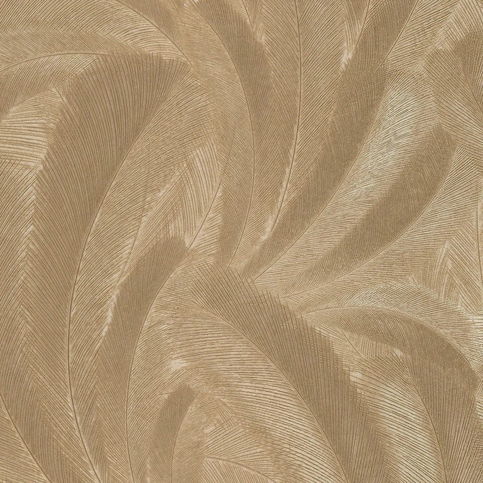 image 1 of Textured Fern Wallpaper in Gold | Gold | Gold | 53cm x 10m