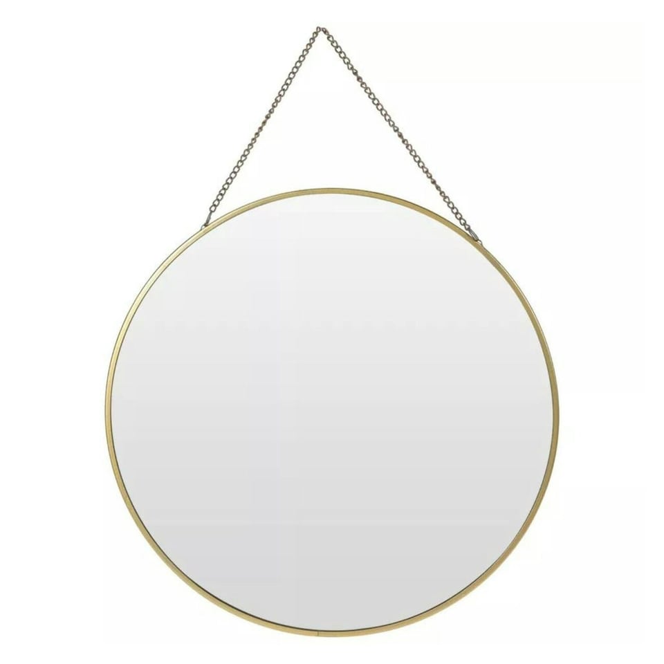 image 1 of 30cm Gold or Black Round Hanging Wall Mirror | Black | 1