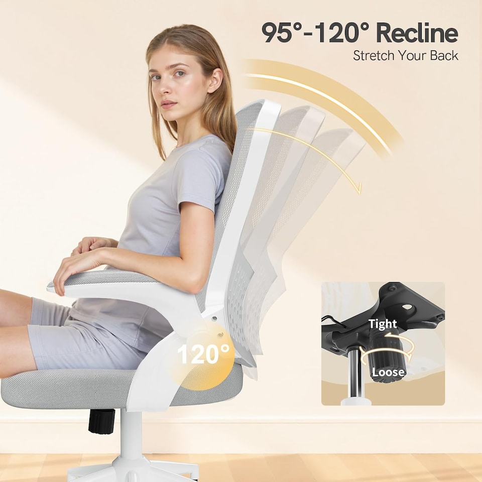 image 1 of Rattantree Ergonomic Office Desk Chair Mid-Back Mesh Computer Chair