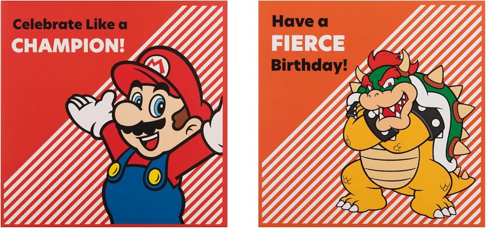 image 1 of Super Mario Bros Pack of 10 in 5 Designs Birthday Cards