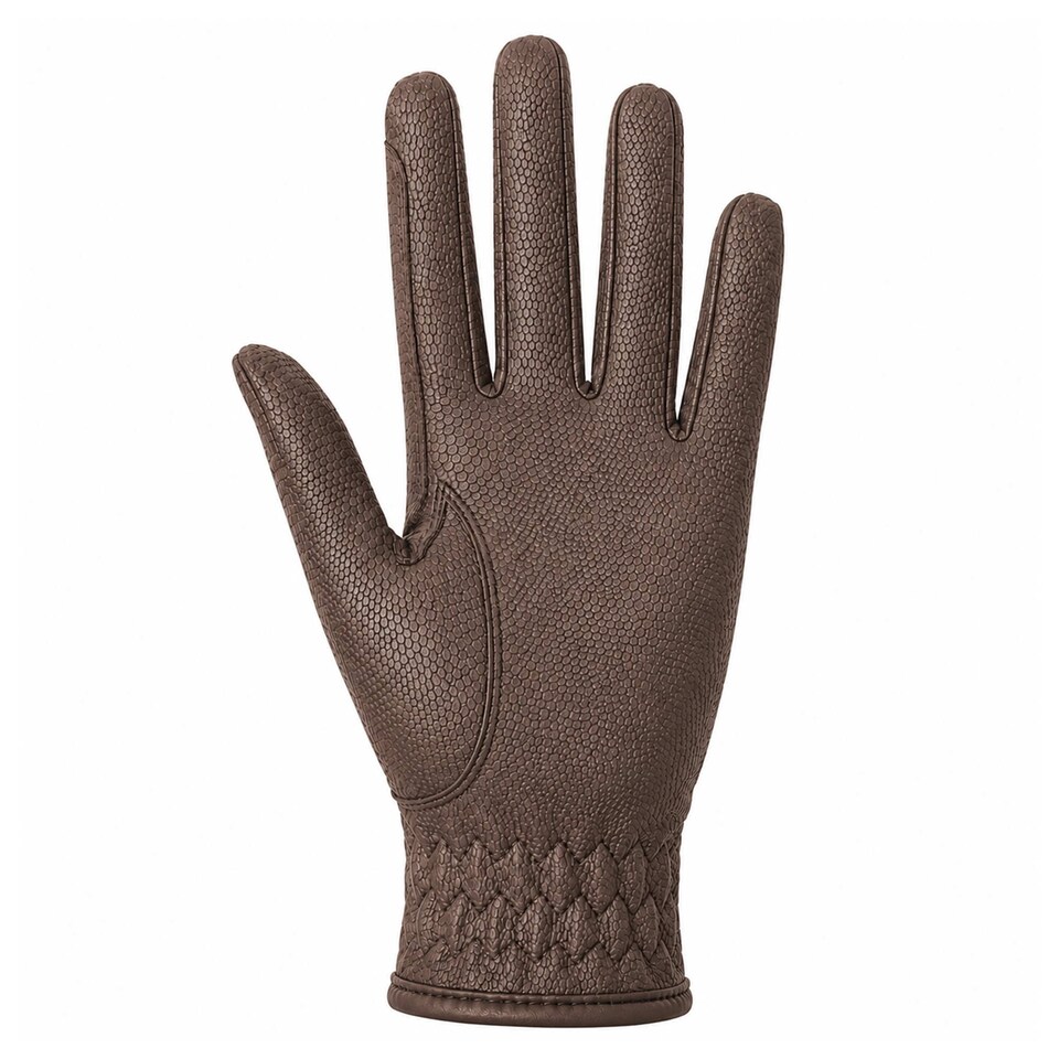 image 1 of Coco Equestrian Brown (M) Synthetic Leather Horse Riding Gloves | Brown