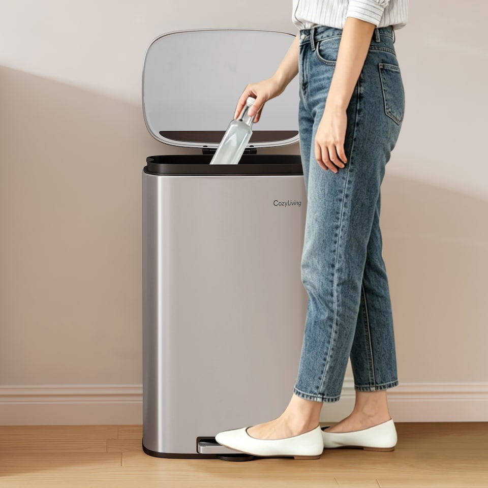 image 1 of CozyLiving 30L Kitchen Pedal Bin Bathroom & Office Rubbish Waste Bin