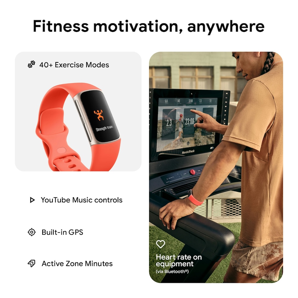 image 1 of Fitbit Charge 6 - Coral / Champagne Gold
