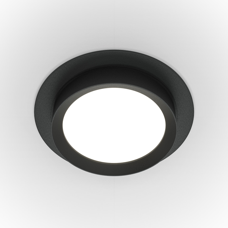 image 1 of Maytoni Hoop Round Recessed Downlight Black GX53