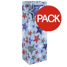 Eurowrap Stars Bottle Bag (Pack of 12) - Multicoloured - One Size