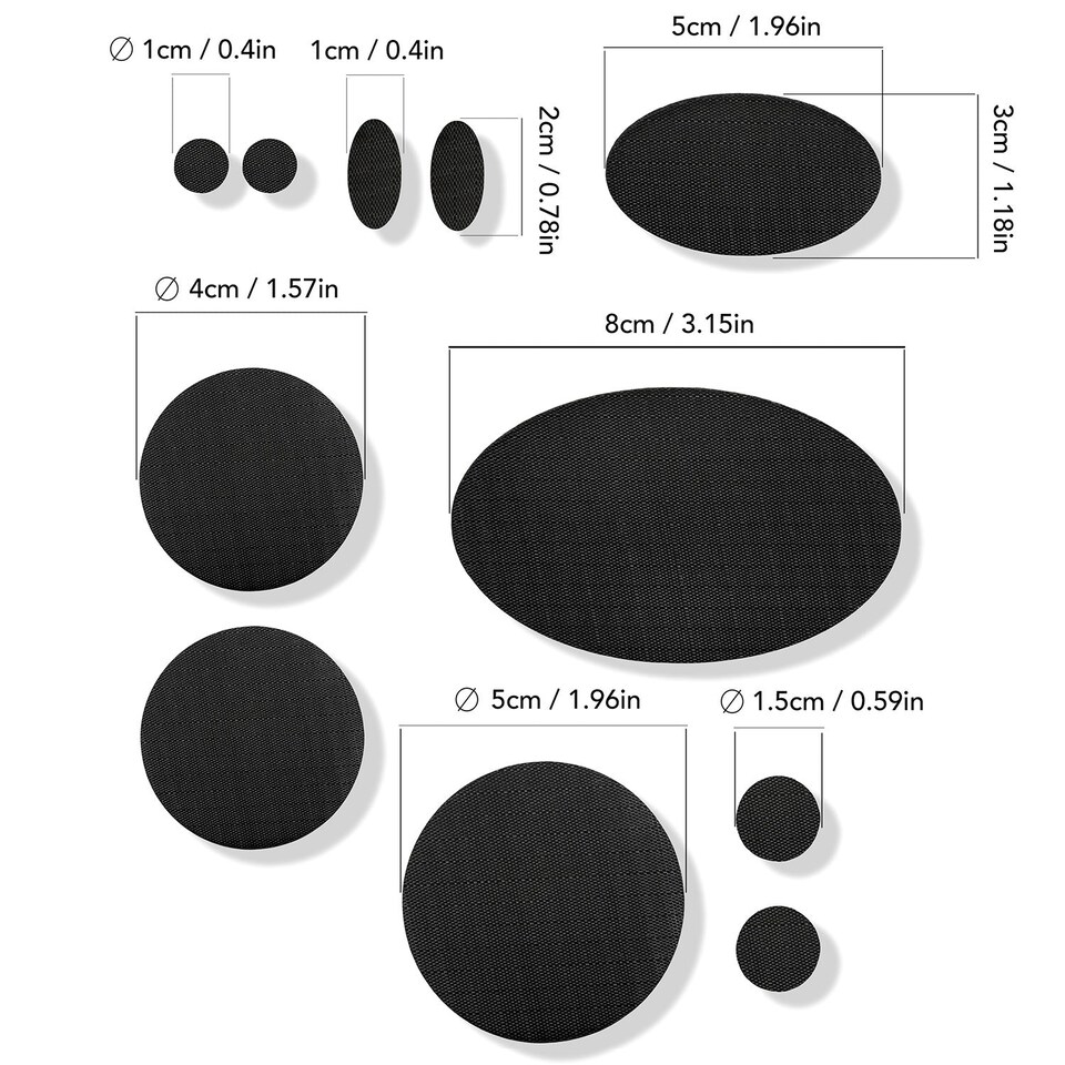 image 1 of aZengear Repair Patches for Jackets, Tent, Shoe, Gear - Waterproof, Self-Adhesive, Tear-Cold-Heat-Resistant (11 Pieces, Black)