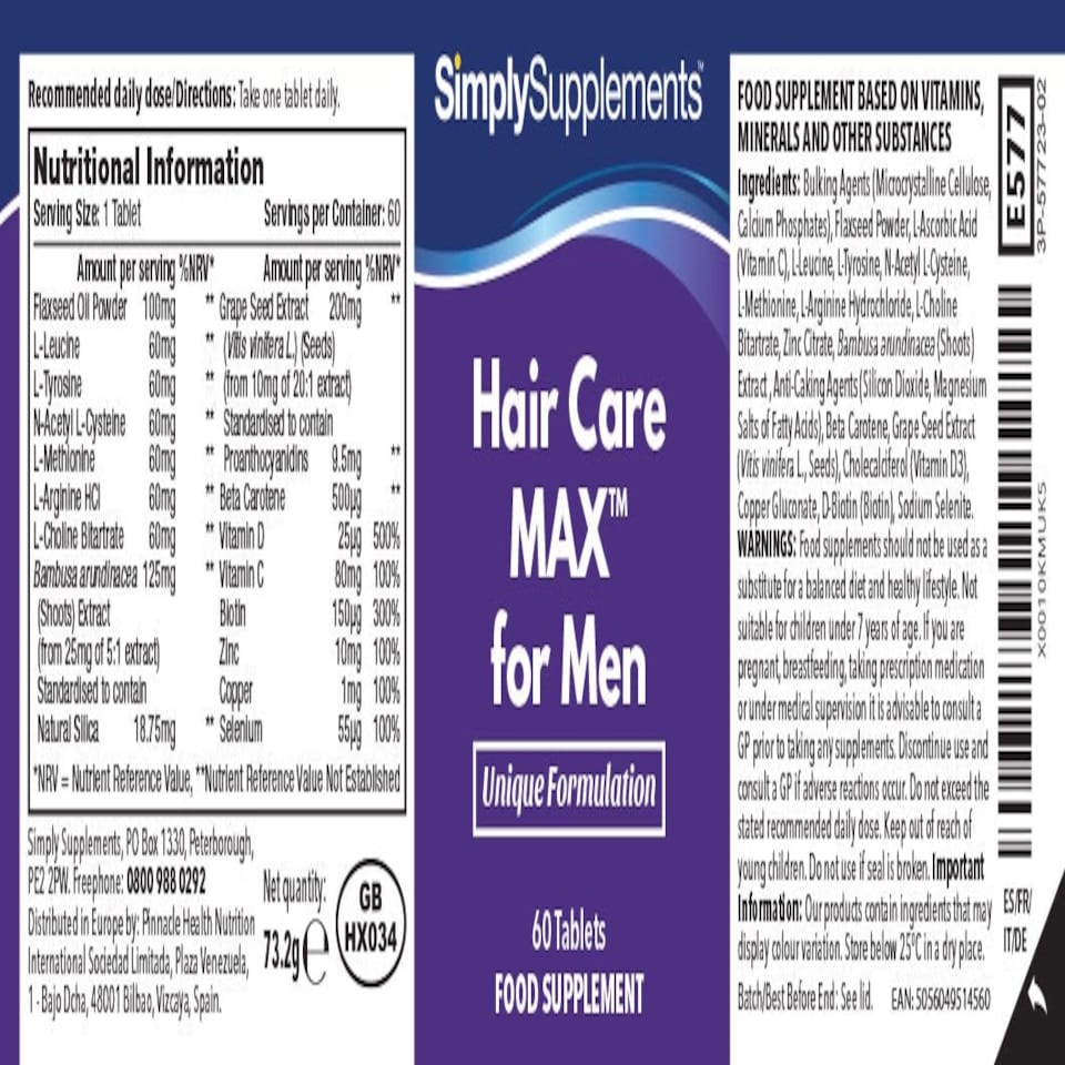 image 1 of Hair Care Max for Men - 60 Tablets