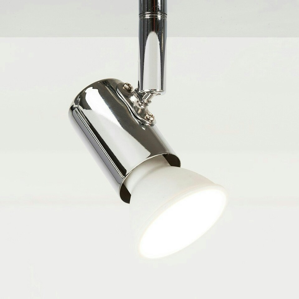 image 1 of ValueLights Polished Chrome 6 Way Adjustable GU10 Ceiling Spotlight - Complete with 5w LED Bulbs 6500K Cool White