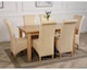 image 4 of Oslo 150 x 90 cm Medium Oak Dining Table and 6 Montana Leather Chairs | Cream | Cream