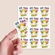 image 2 of What Will it Bee Gender Reveal Square Stickers 65mm - Sheet of 12
