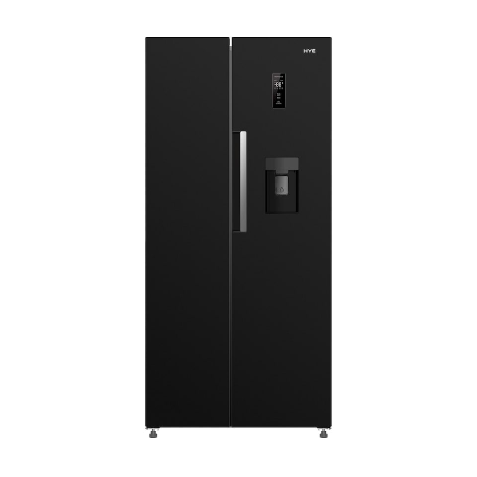 image 1 of HYE 444 Litre Frost Free American Fridge Freezer with Non-Plumbed Water Dispenser, 83cm, Black - RF01AMWD460B03