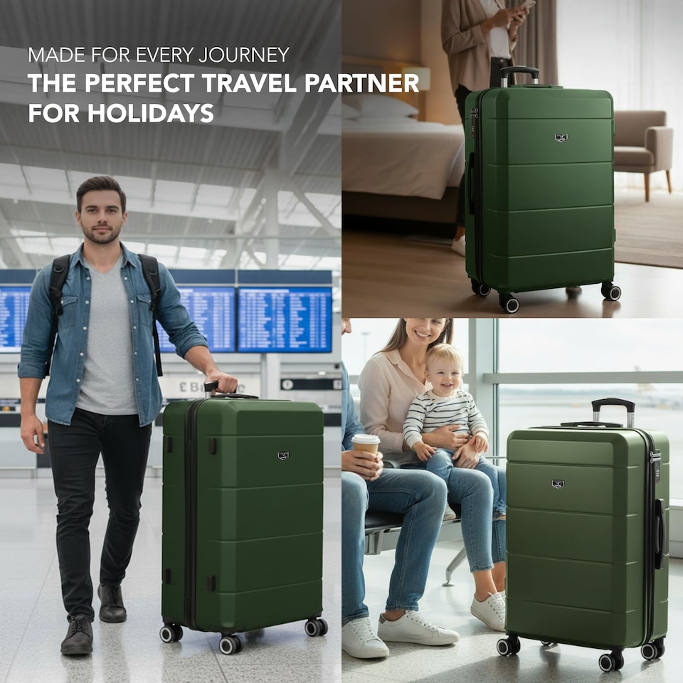 Lugg Jetset Lightweight Hard Shell Suitcase ABS 4 Wheels TSA Lock ...