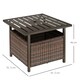 image 7 of Outsunny Outdoor Rattan Coffee Table w/ Umbrella Hole Fit for Garden Backyard