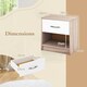 image 2 of COSTWAY Bedroom Nightstand 3-Tier Bedside Table w/Drawer Coffee Brown