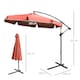image 5 of Outsunny 2.7m Garden Banana Parasol Cantilever Umbrella with Crank Handle and Cross Base for Outdoor, Hanging Sun Shade, Wine Red