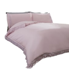 Tia Trellis Polycotton Reversible Duvet Cover Set with Pillowcase Pink | Single