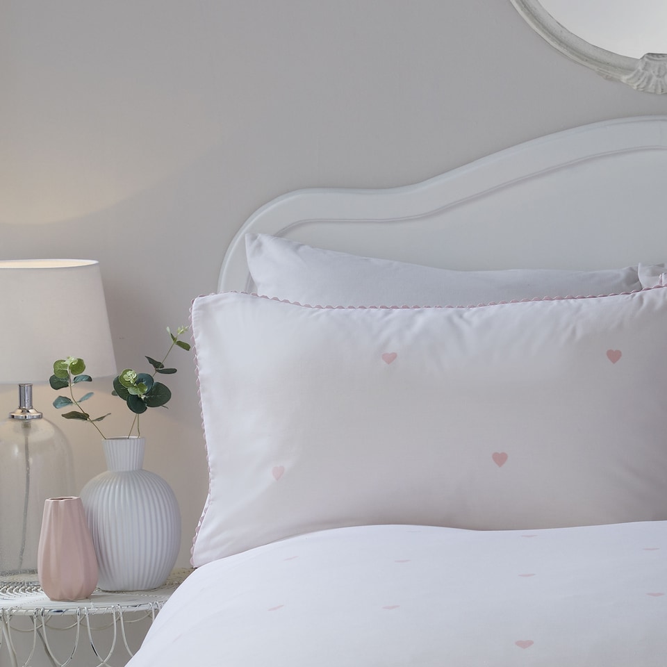 image 1 of Serene Decorative Heart Duvet Cover Set Blush
