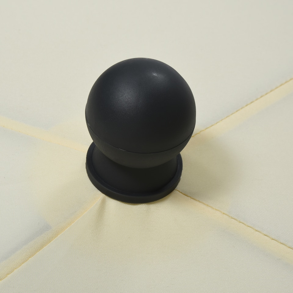 image 1 of Outsunny 2 x 1.3m Garden Parasol Umbrella, Outdoor Market Table Umbrella with Ruffles  Aluminium Pole, Rectangular Tilting Parasol Sun Shade Canopy, Cream White