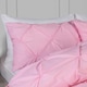 image 2 of OHS Pinch Pleat Diamond Pintuck Duvet Cover and Pillowcase Set, King - Pink