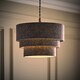 image 3 of ValueLights Aztec 3 Tier Grey Felt Ceiling Light Shade | Grey