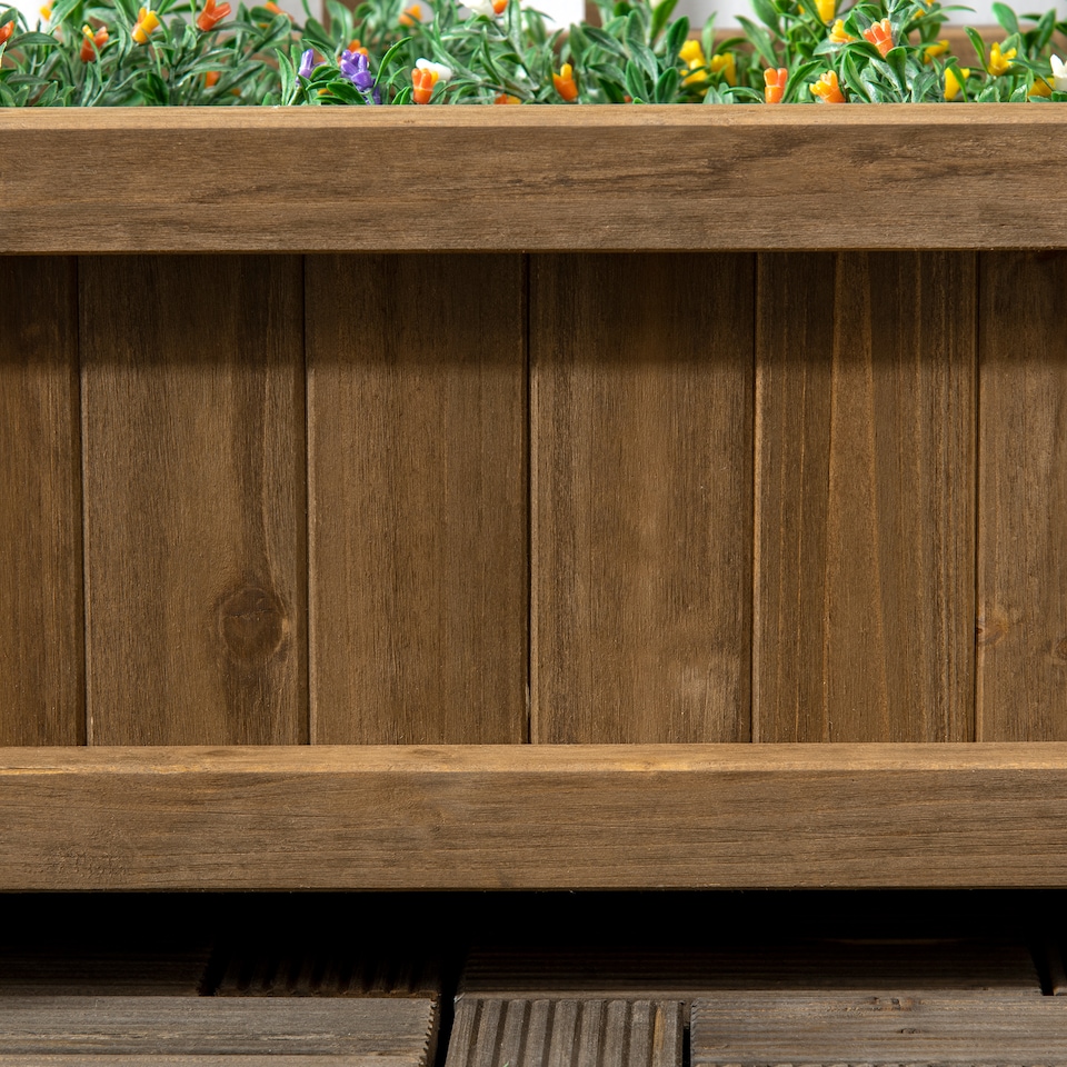 image 1 of Outsunny Raised Garden Bed with Trellis Garden Planters Indoor Outdoor Natural