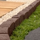 image 7 of Recycled Rubber Roman Stone Garden Border 1.2m - Brown - Pack of 14 | Brown | Brown