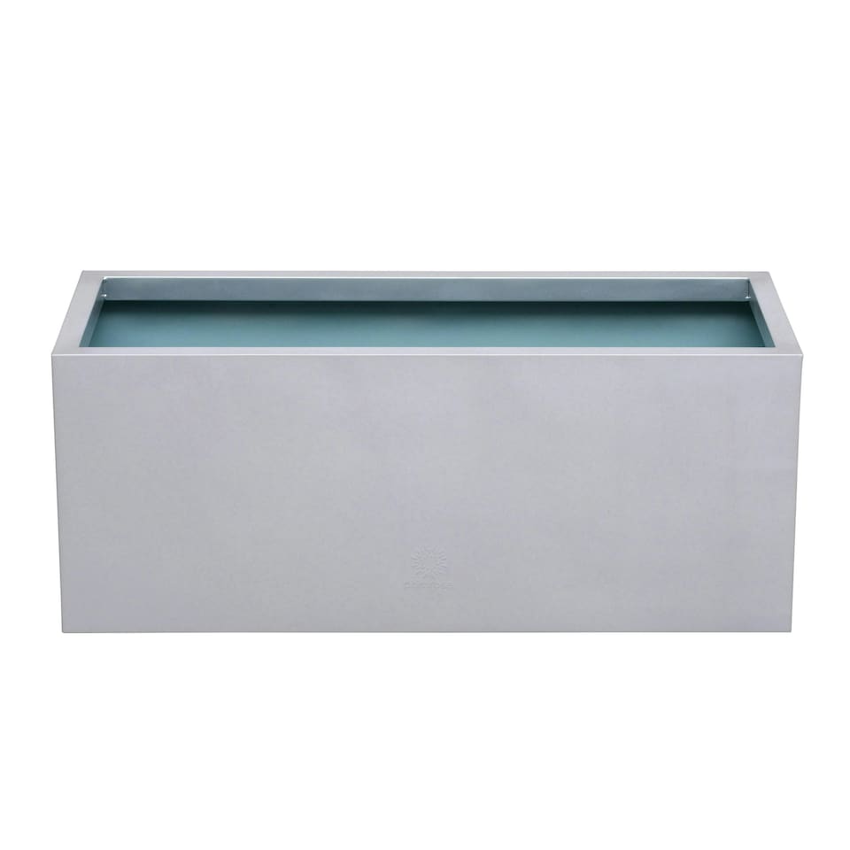 image 1 of Primrose Zinc Galvanised Rectangular Silver Rectangular Planter 70cm x 24cm