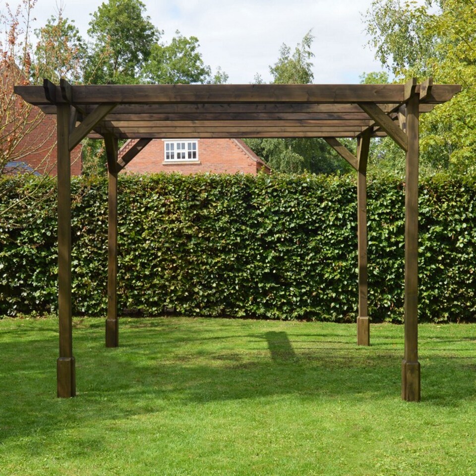 image 1 of Double Premium Pergola - Wood - L240 x W480 x H270 cm - Rustic Brown
