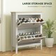 image 3 of HOMCOM 2 Drawer Shoe Cabinet with Flip Doors for Hallway, Entryway White | 80 x 24 x 95.5 cm