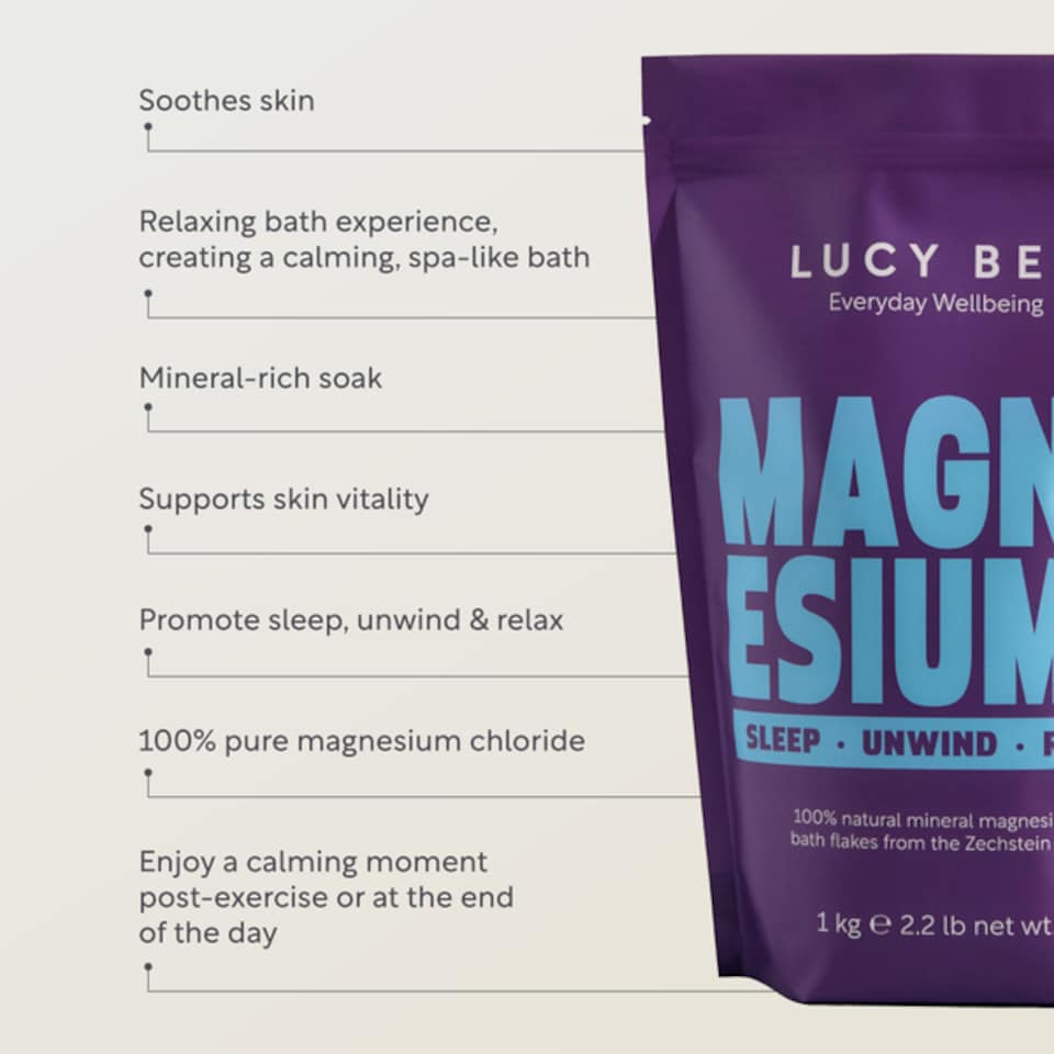 image 1 of Lucy Bee Pure Zechstein Magnesium Flakes Relaxing Bath & Foot Soak 1kg