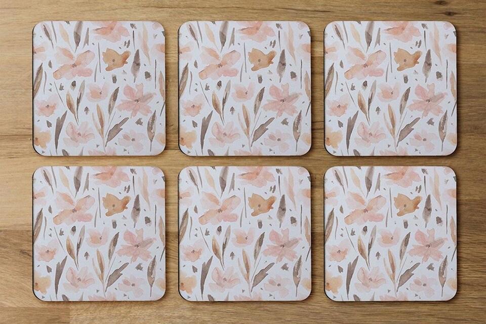 image 1 of Pink Watercolour (Coaster)