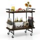 image 1 of COSTWAY 2-tier Kitchen Dining Storage Mobile Cart
