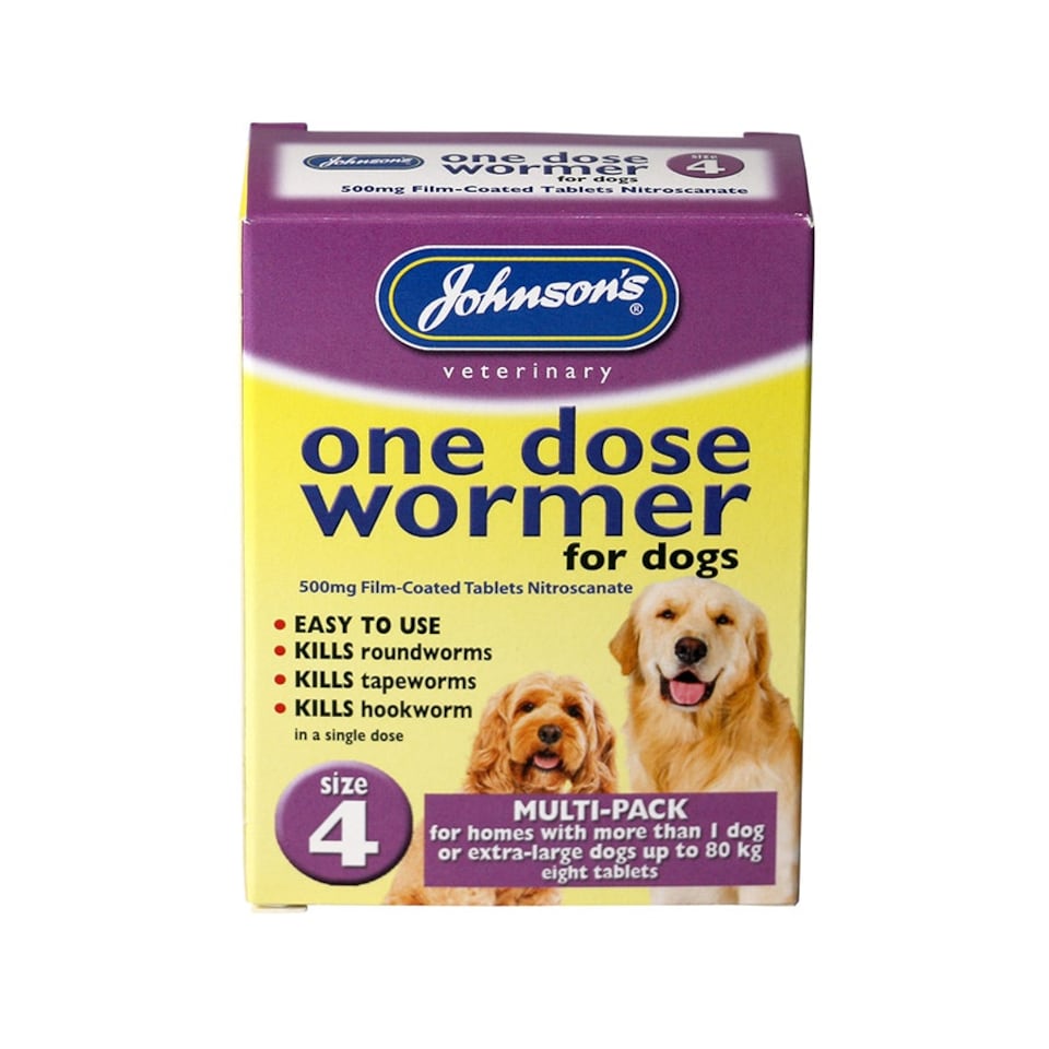 image 1 of Johnsons Veterinary Dog Easy Dose Wormer - Size 4 Large Breeds 8 Tablets - Pack of 3