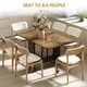 image 8 of HOMCOM Mobile Drop Leaf Dining Table on Wheels with Shelf Light Brown