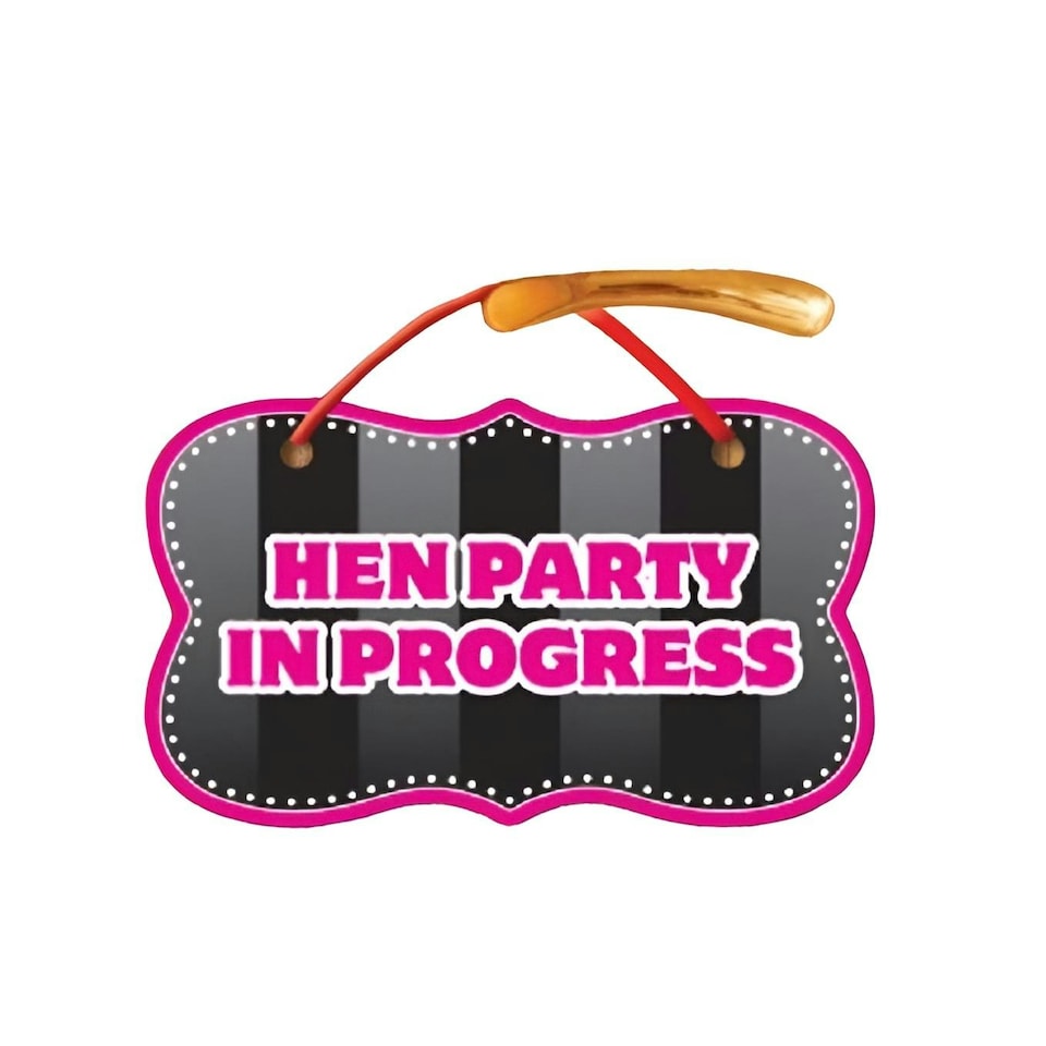 Amscan Party In Progress Hen Night Door Sign - Pink/White/Black - One Size