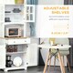 image 5 of HOMCOM Coastal Kitchen Cupboard Storage Cabinet Unit w/ Drawers, White