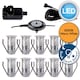 image 7 of Set of 10 - 15mm IP67 Warm White LED Decking Kit with Photocell | Chrome | Clear | 10