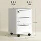 image 3 of HOMCOM Modern 3-Drawer Locking File Cabinet Mobile Filing Cabinet Grey White White