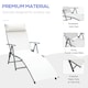 image 7 of Outsunny Sun Lounger Steel Frame Outdoor Folding Chaise Texteline Lounge Chair Recliner with Headrest & 7 Levels Adjustable Backrest, Cream White
