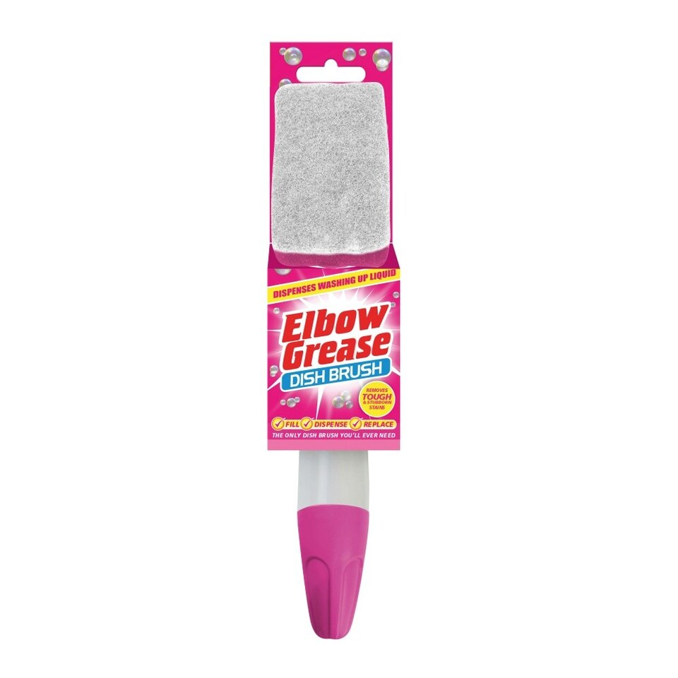 Single Elbow Grease Pink Dish Brush