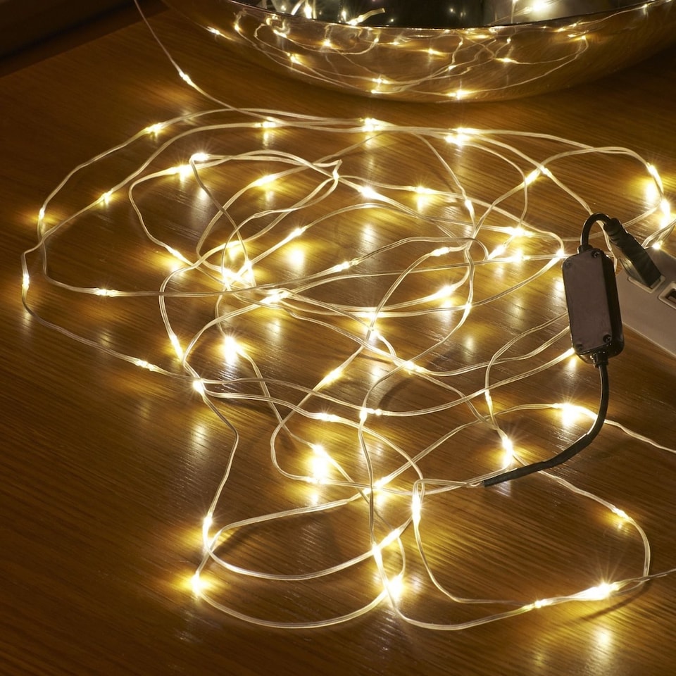 image 1 of Auraglow Micro LED String Lights - USB - 10 Metres | White | Black